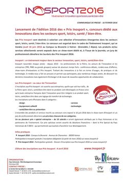 Communiqué de presse février 2016